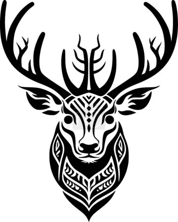 Illustration for Reindeer - minimalist and flat logo - vector illustration - Royalty Free Image