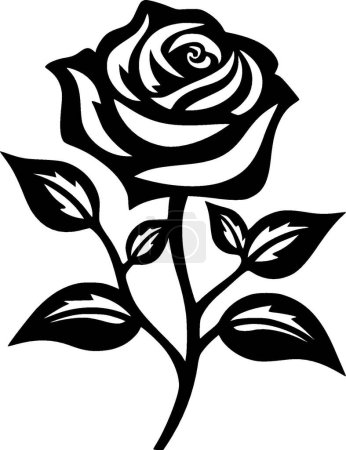 Ilustración de Rosas - ilustración vectorial en blanco y negro - Imagen libre de derechos