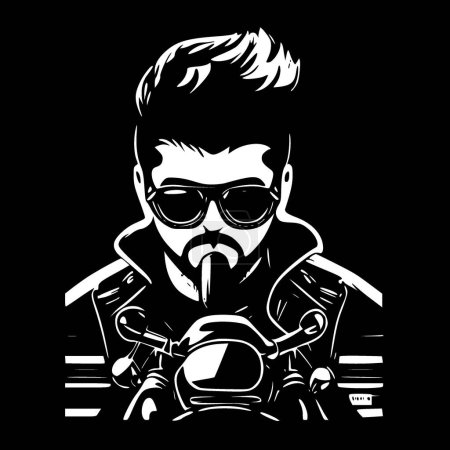 Illustration for Biker - minimalist and simple silhouette - vector illustration - Royalty Free Image