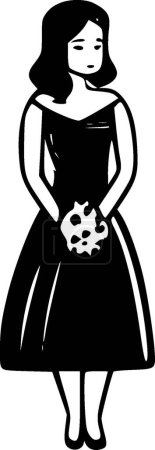 Ilustración de Dama de honor - logo minimalista y plano - ilustración vectorial - Imagen libre de derechos