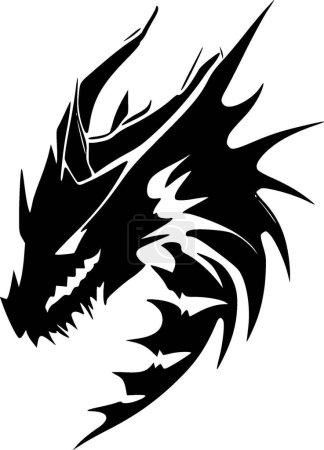Ilustración de Dragones - logo minimalista y plano - ilustración vectorial - Imagen libre de derechos