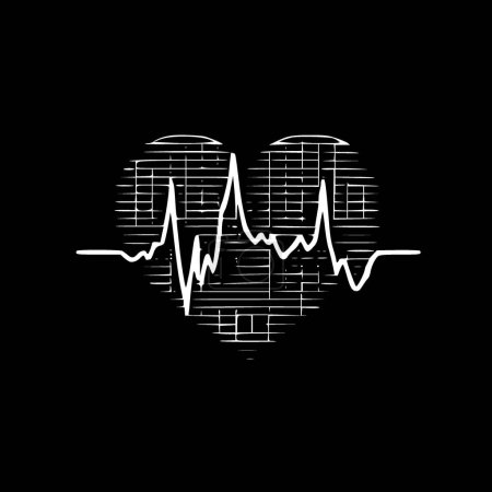 Ilustración de Heartbeat - logo minimalista y plano - ilustración vectorial - Imagen libre de derechos
