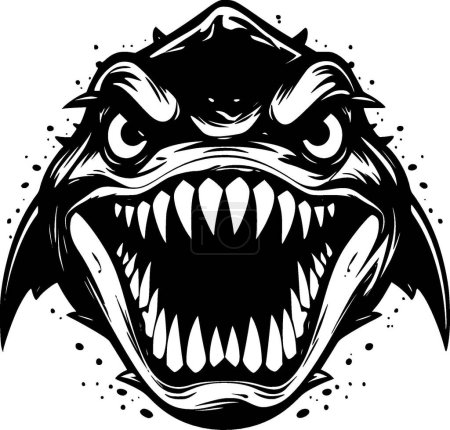 Ilustración de Tiburón - logo minimalista y plano - ilustración vectorial - Imagen libre de derechos