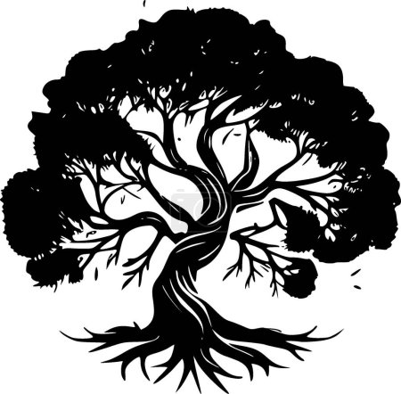 Ilustración de Árbol de la vida - logo minimalista y plano - ilustración vectorial - Imagen libre de derechos