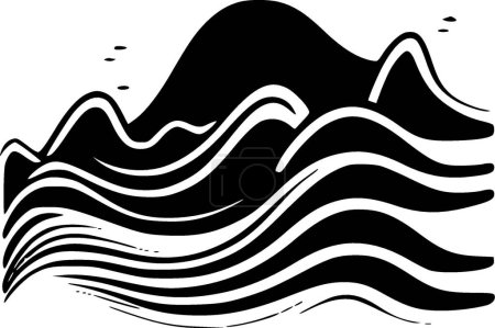 Ilustración de Ondas - logo minimalista y plano - ilustración vectorial - Imagen libre de derechos
