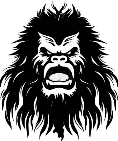 Ilustración de Bigfoot - logo minimalista y plano - ilustración vectorial - Imagen libre de derechos