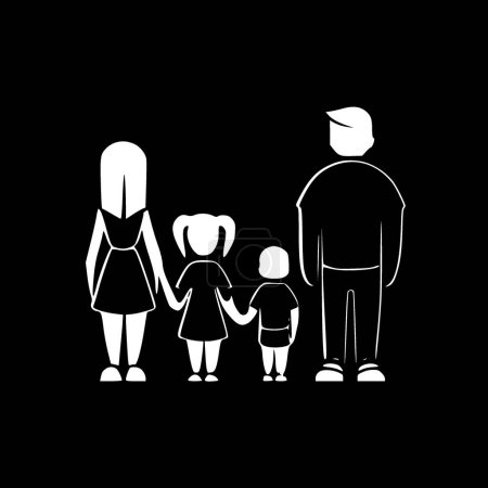 Ilustración de Familia - silueta minimalista y simple - ilustración vectorial - Imagen libre de derechos