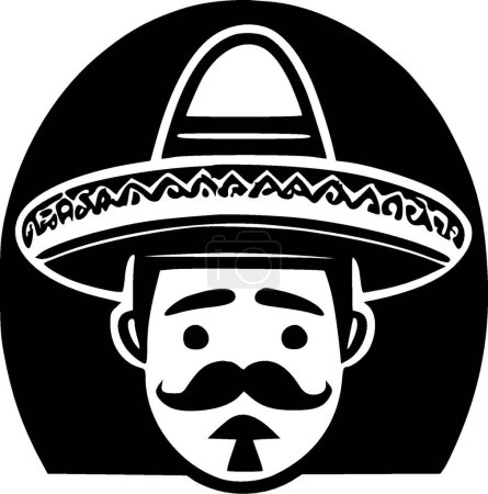 Ilustración de Mexicano - logo minimalista y plano - ilustración vectorial - Imagen libre de derechos