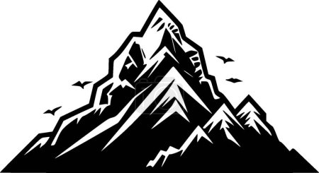 Illustration for Mountains - minimalist and simple silhouette - vector illustration - Royalty Free Image