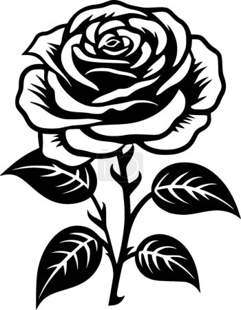 Rose - minimalist and flat logo - vector illustration