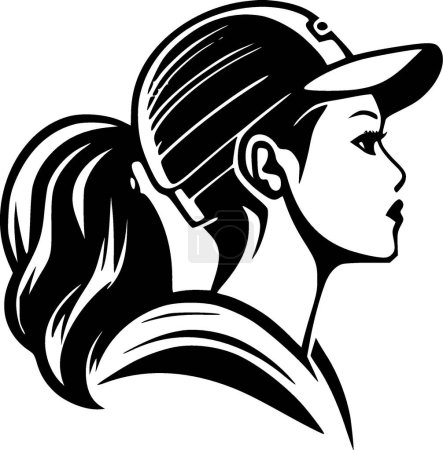 Illustration for Softball - minimalist and simple silhouette - vector illustration - Royalty Free Image