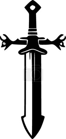 Illustration for Sword - minimalist and simple silhouette - vector illustration - Royalty Free Image