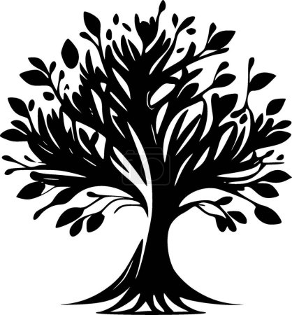 Ilustración de Árbol de la vida - silueta minimalista y simple - ilustración vectorial - Imagen libre de derechos