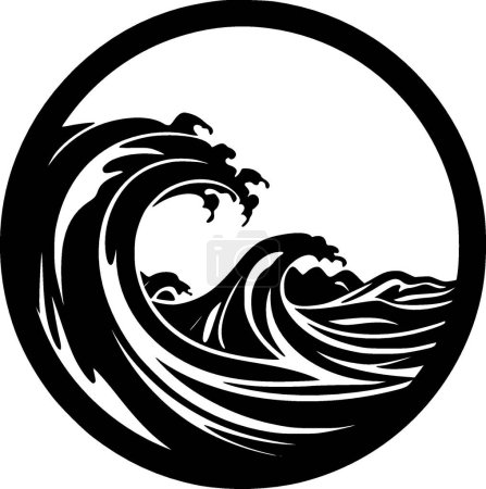 Waves - minimalist and flat logo - vector illustration