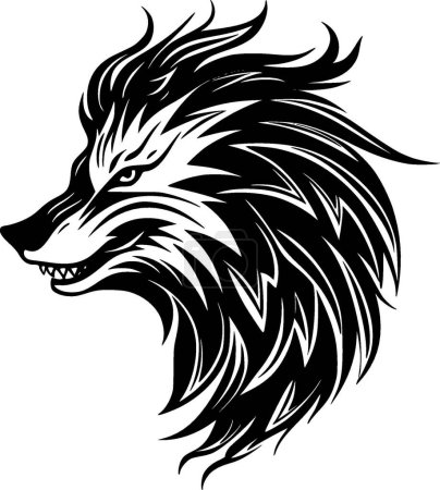 Illustration for Wolf - minimalist and simple silhouette - vector illustration - Royalty Free Image