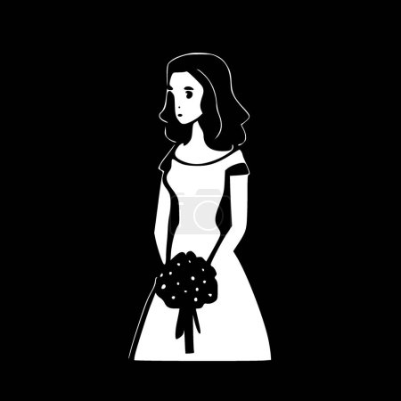Ilustración de Dama de honor - silueta minimalista y simple - ilustración vectorial - Imagen libre de derechos