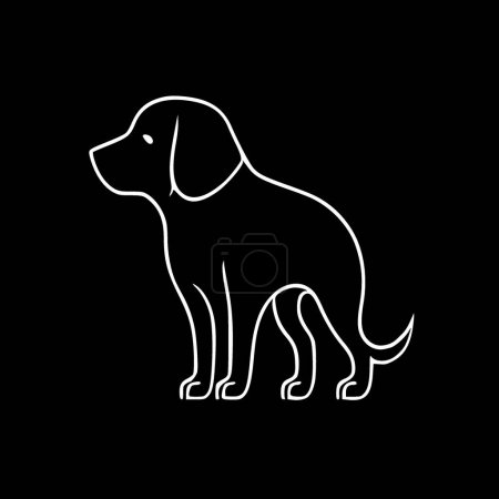 Illustration for Dog clip art - black and white vector illustration - Royalty Free Image