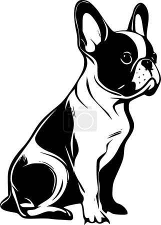 Illustration for French bulldog - minimalist and flat logo - vector illustration - Royalty Free Image