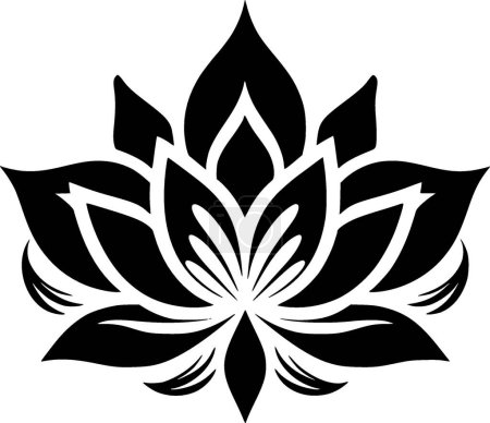 Téléchargez les illustrations : Fleur de lotus - logo minimaliste et plat - illustration vectorielle - en licence libre de droit