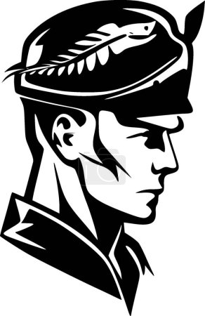 Ilustración de Militar - silueta minimalista y simple - ilustración vectorial - Imagen libre de derechos