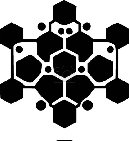 Illustration for Nanotechnology - black and white vector illustration - Royalty Free Image