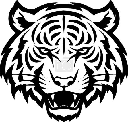 Illustration for Tiger - minimalist and flat logo - vector illustration - Royalty Free Image