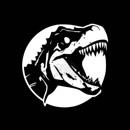 Illustration for T-rex - black and white vector illustration - Royalty Free Image