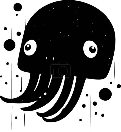 Illustration for Under the sea - minimalist and flat logo - vector illustration - Royalty Free Image