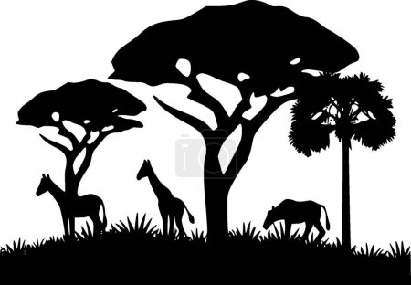 Téléchargez les illustrations : Afrique - logo plat et minimaliste - illustration vectorielle - en licence libre de droit