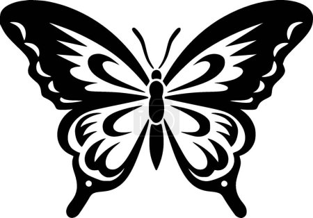 Illustration for Butterfly - black and white vector illustration - Royalty Free Image