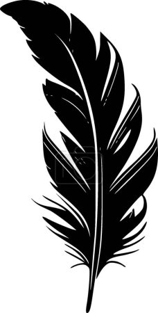 Illustration for Feathers - black and white vector illustration - Royalty Free Image