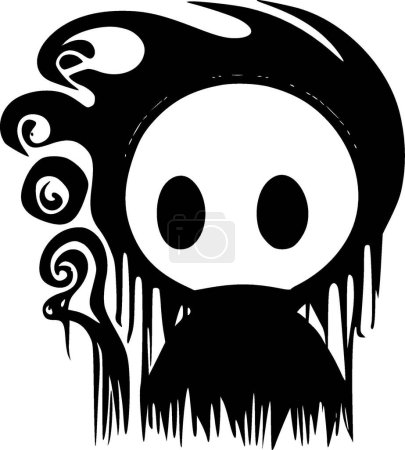 Illustration for Horror - black and white isolated icon - vector illustration - Royalty Free Image