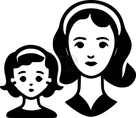 Illustration for Mom - minimalist and flat logo - vector illustration - Royalty Free Image