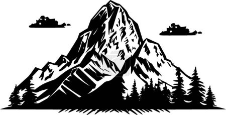 Téléchargez les illustrations : Montagnes - logo minimaliste et plat - illustration vectorielle - en licence libre de droit