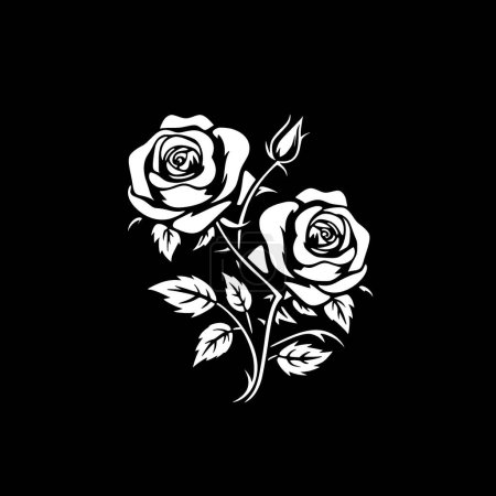 Illustration for Roses - black and white vector illustration - Royalty Free Image