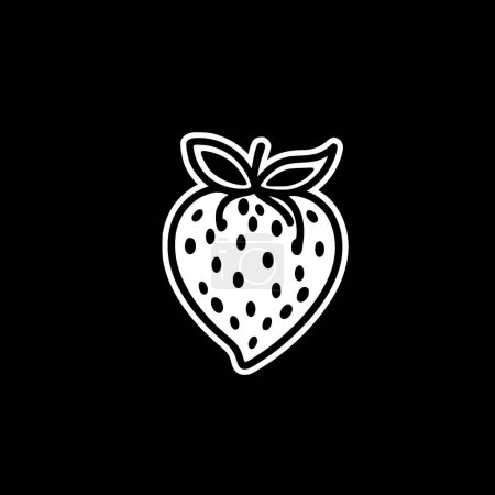 Illustration for Strawberry - minimalist and simple silhouette - vector illustration - Royalty Free Image