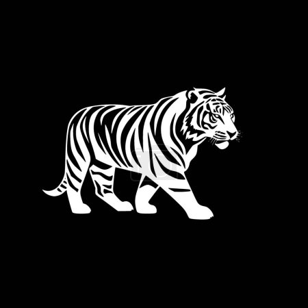 Illustration for Tiger - black and white isolated icon - vector illustration - Royalty Free Image