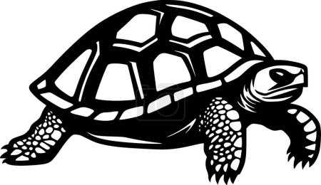 Illustration for Turtle - black and white isolated icon - vector illustration - Royalty Free Image