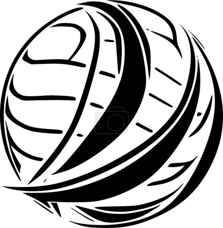 Téléchargez les illustrations : Volleyball - illustration vectorielle en noir et blanc - en licence libre de droit
