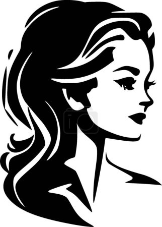 Illustration for Women - black and white vector illustration - Royalty Free Image