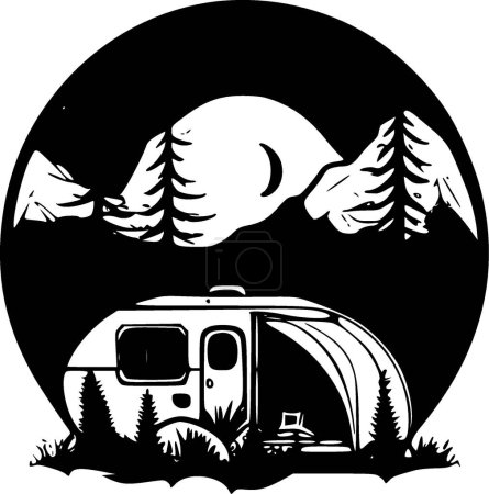 Illustration for Camping - minimalist and simple silhouette - vector illustration - Royalty Free Image