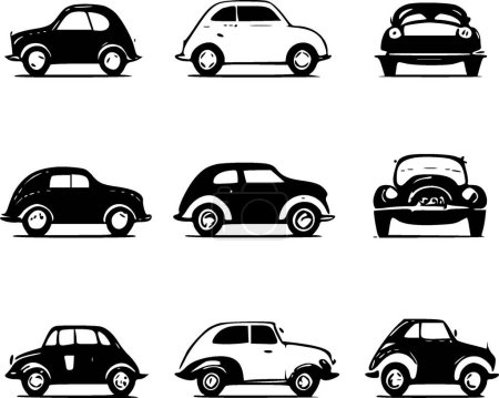 Illustration for Cars - black and white vector illustration - Royalty Free Image