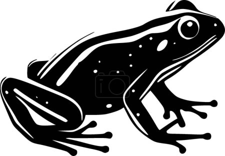 Illustration for Frog - black and white vector illustration - Royalty Free Image