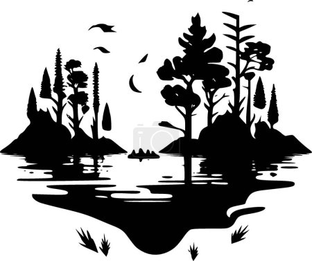 Ilustración de Lago - logotipo vectorial de alta calidad - ilustración vectorial ideal para el gráfico de la camiseta - Imagen libre de derechos