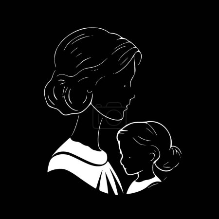Ilustración de Madre hija - logotipo vectorial de alta calidad - ilustración vectorial ideal para el gráfico de la camiseta - Imagen libre de derechos