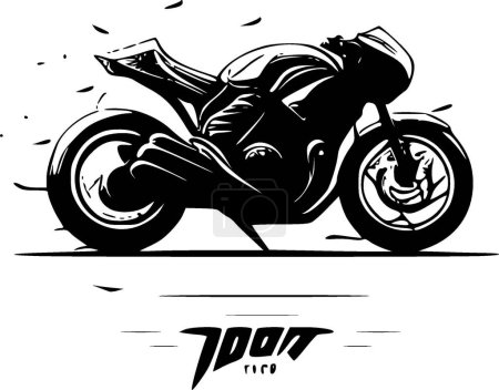 Illustration for Motorcycle - black and white isolated icon - vector illustration - Royalty Free Image