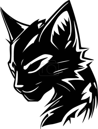 Ilustración de Wildcat - ilustración vectorial en blanco y negro - Imagen libre de derechos