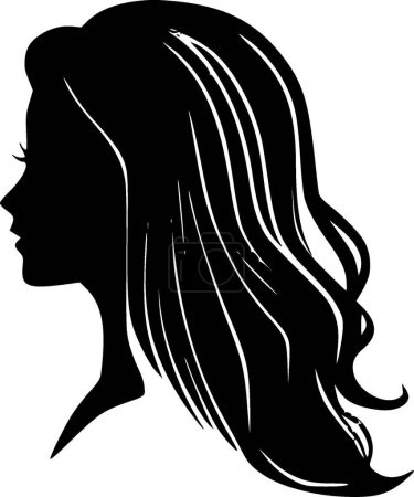 Illustration for Woman - black and white vector illustration - Royalty Free Image