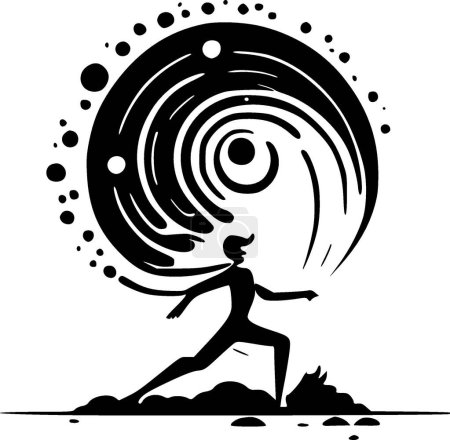 Ilustración de Yoga - logo minimalista y plano - ilustración vectorial - Imagen libre de derechos