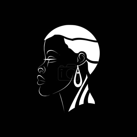 Illustration for African - minimalist and flat logo - vector illustration - Royalty Free Image